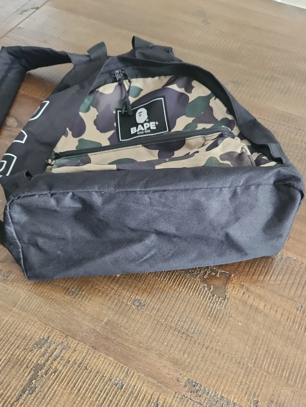 BAPE Camo Canvas Backpack in Green/Black Streetwear